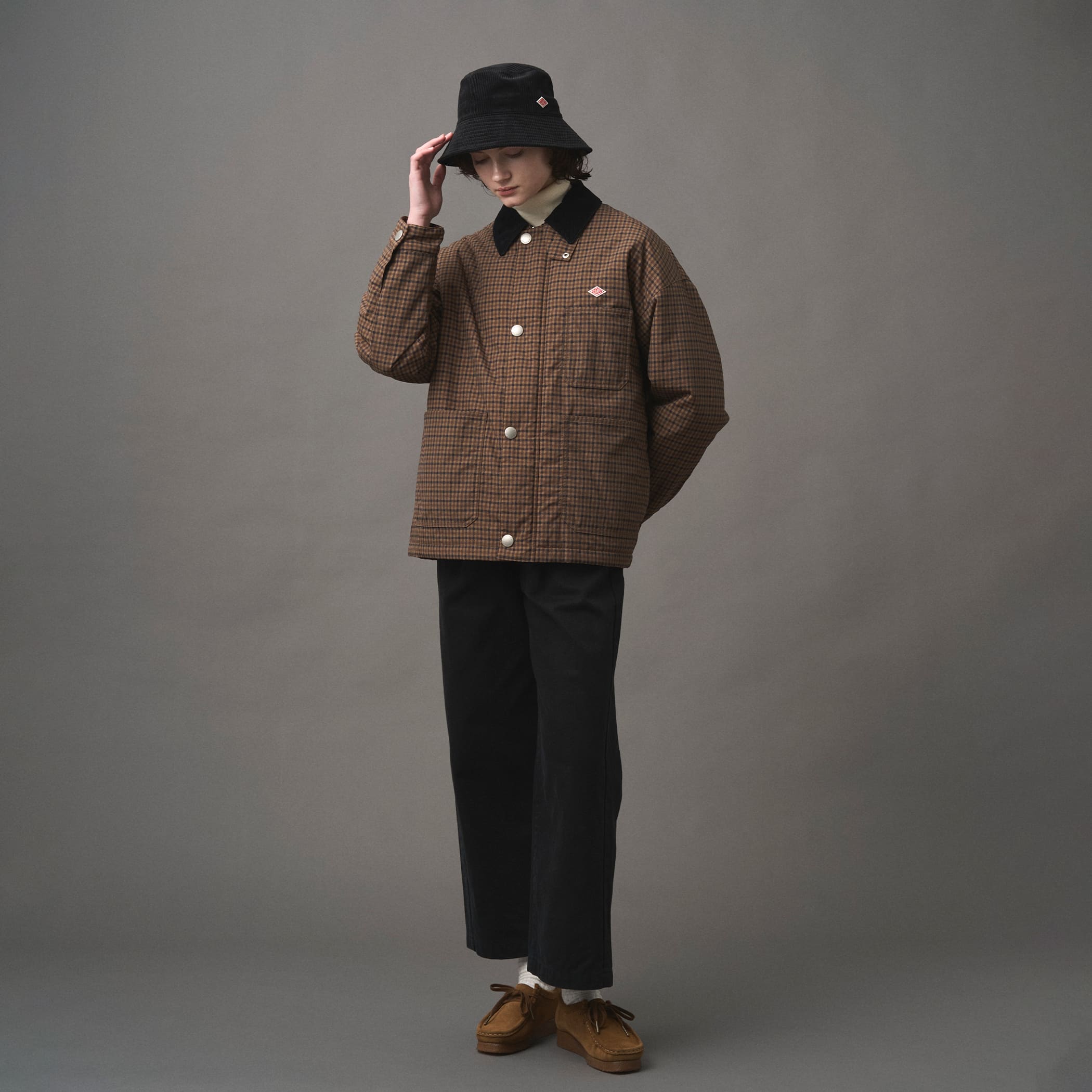 DANTON⭐︎美品 DANTON WOMEN'S NYLON TUSSAH WORK JACKET PLAID