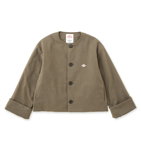 WOMEN'S WOOL LIKE INSULATION COLLARLESS WIDE JACKET