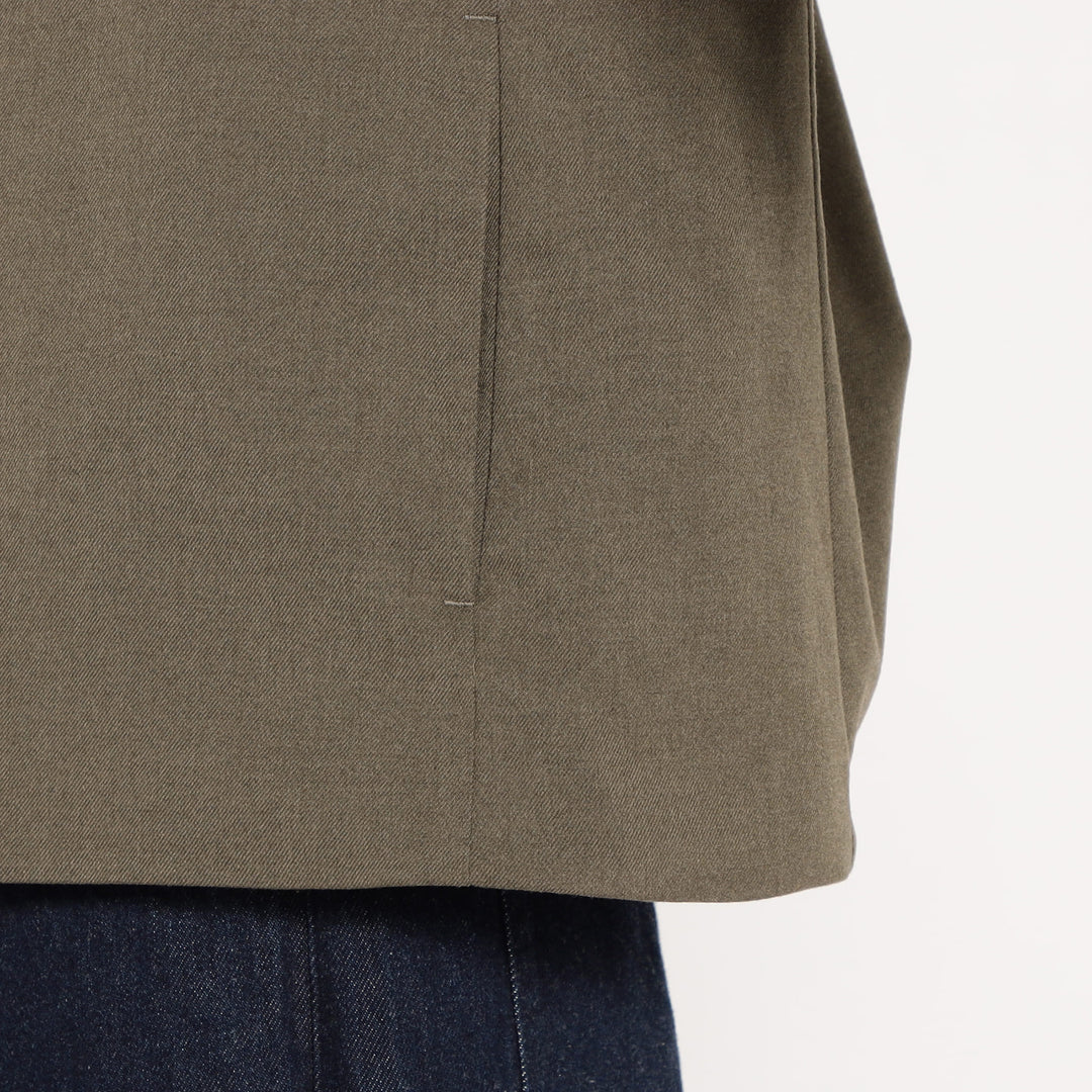 WOMEN'S WOOL LIKE INSULATION COLLARLESS WIDE JACKET