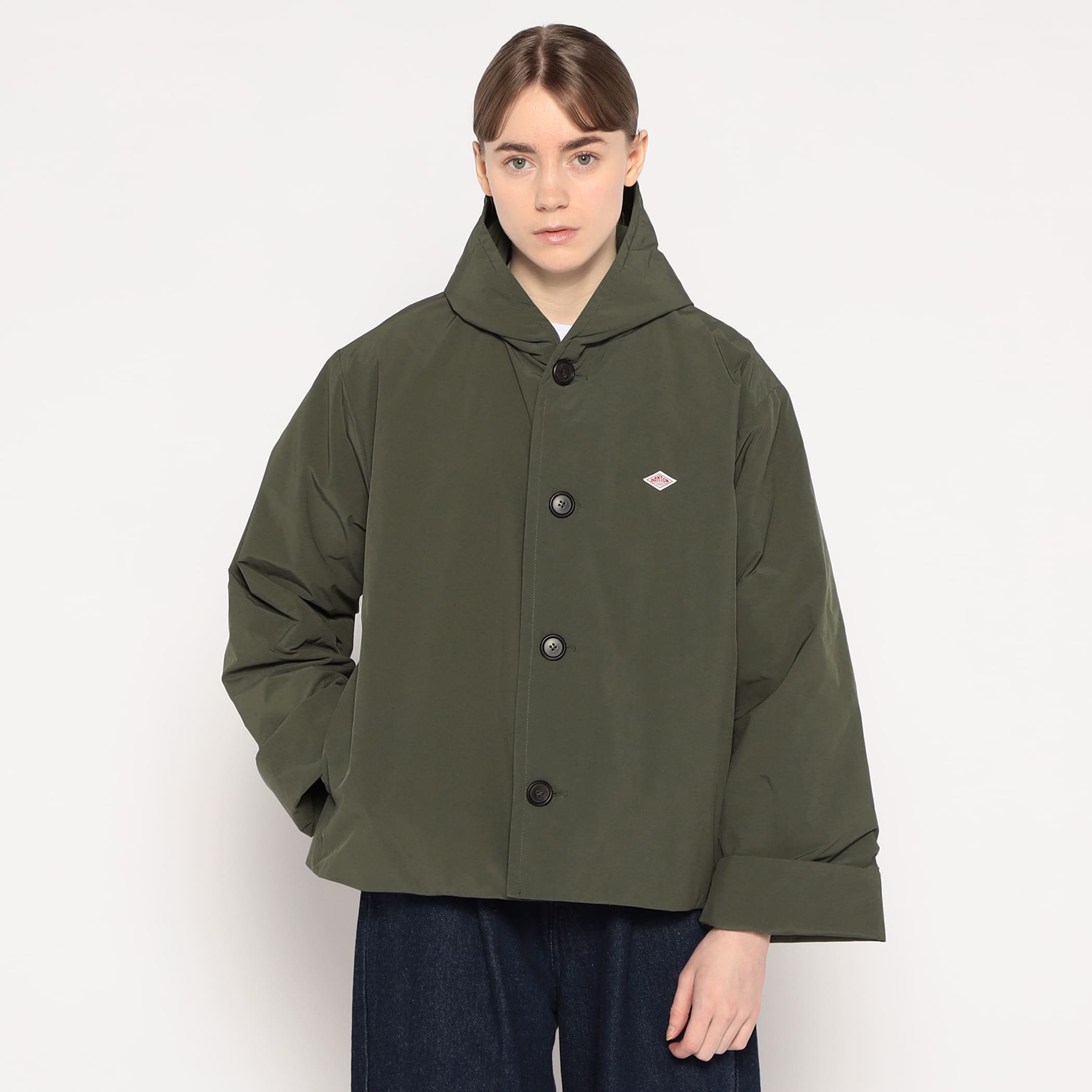 DANTON　INSULATION JACKET 36 オリーブ DANTON WOMEN'S INSULATION HOODED WIDE JACKET