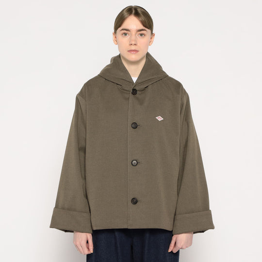 WOMEN'S WOOL LIKE INSULATION HOODED WIDE JACKET