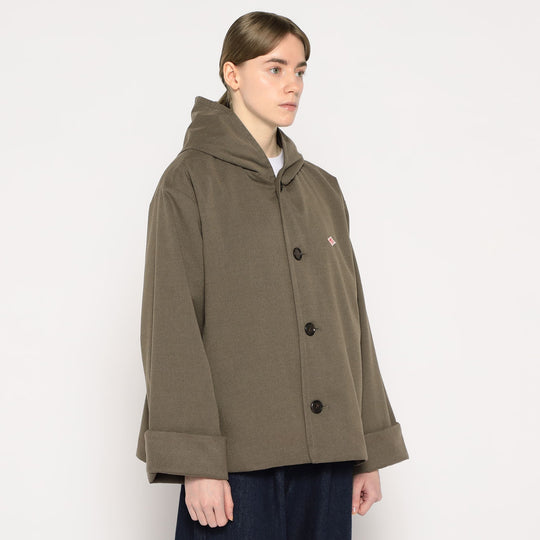 WOMEN'S WOOL LIKE INSULATION HOODED WIDE JACKET