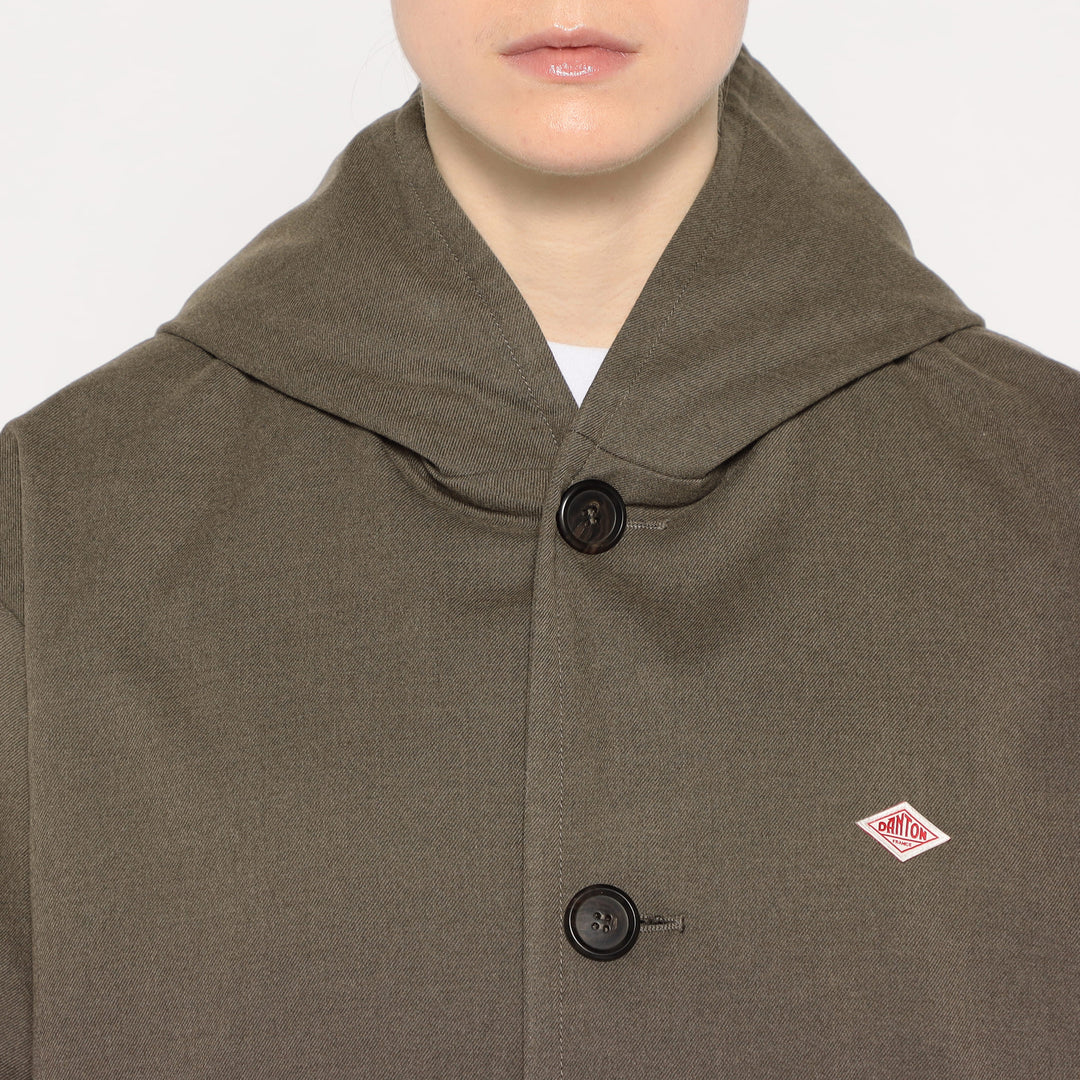 WOMEN'S WOOL LIKE INSULATION HOODED WIDE JACKET