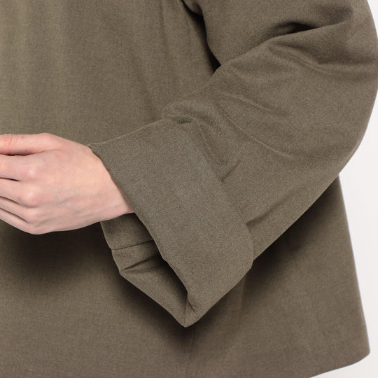 WOMEN'S WOOL LIKE INSULATION HOODED WIDE JACKET