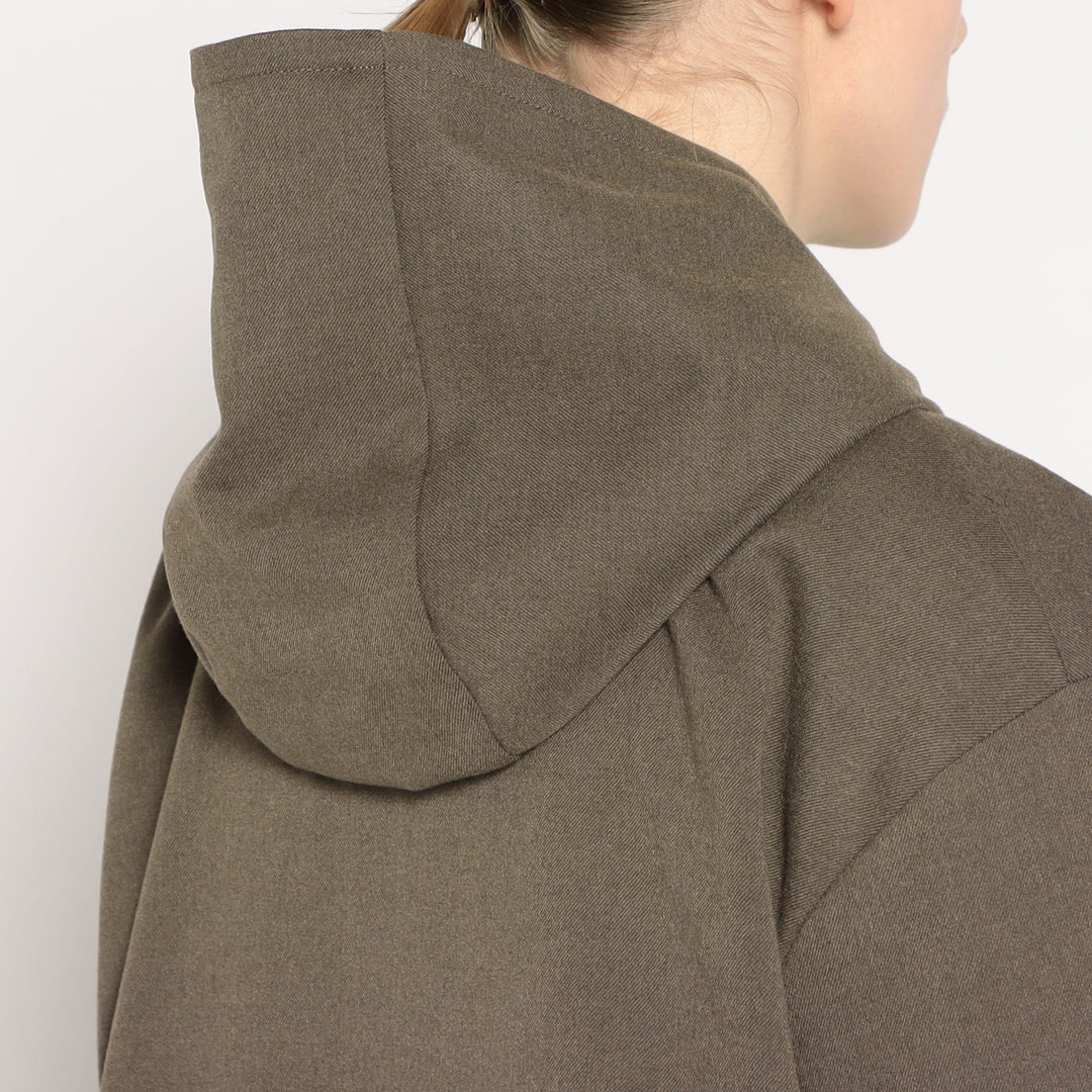 WOMEN'S WOOL LIKE INSULATION HOODED WIDE JACKET