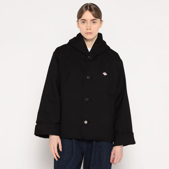 WOMEN'S WOOL LIKE INSULATION HOODED WIDE JACKET