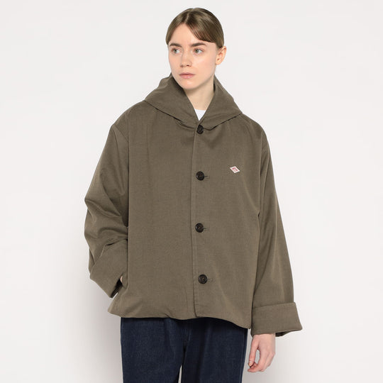 WOMEN'S WOOL LIKE INSULATION HOODED WIDE JACKET