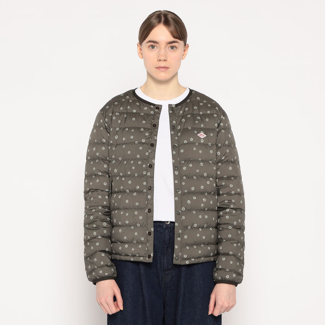WOMEN'S CREWNECK INNER DOWN JACKET POLKA DOT
