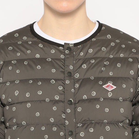 WOMEN'S CREWNECK INNER DOWN JACKET POLKA DOT