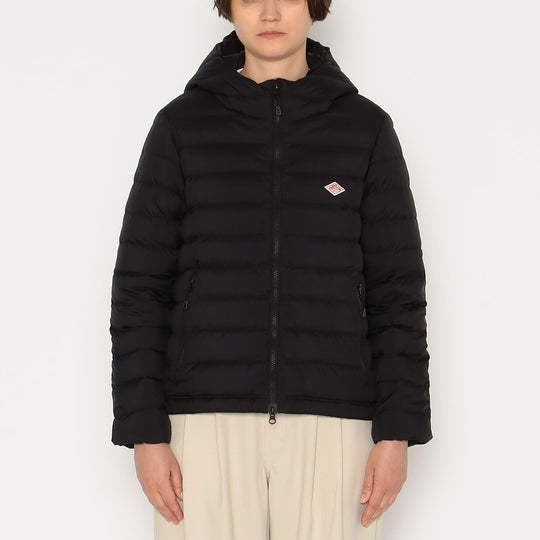 WOMEN'S NYLON TAFFETA MIDDLE DOWN HOODED JACKET