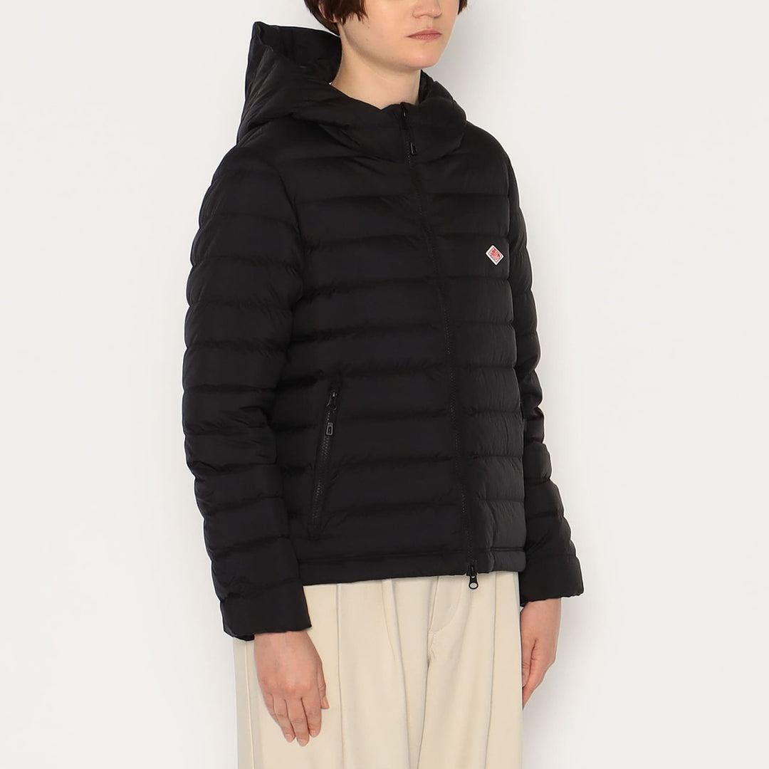 WOMEN'S NYLON TAFFETA MIDDLE DOWN HOODED JACKET