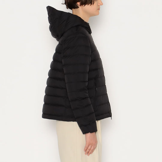 WOMEN'S NYLON TAFFETA MIDDLE DOWN HOODED JACKET