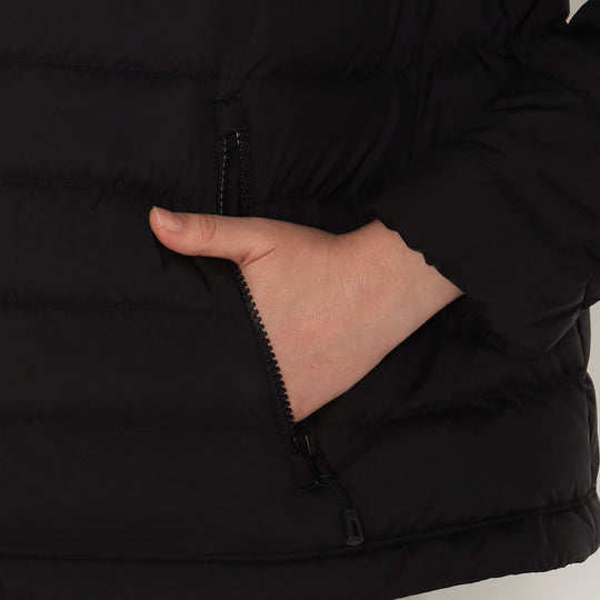 WOMEN'S NYLON TAFFETA MIDDLE DOWN HOODED JACKET