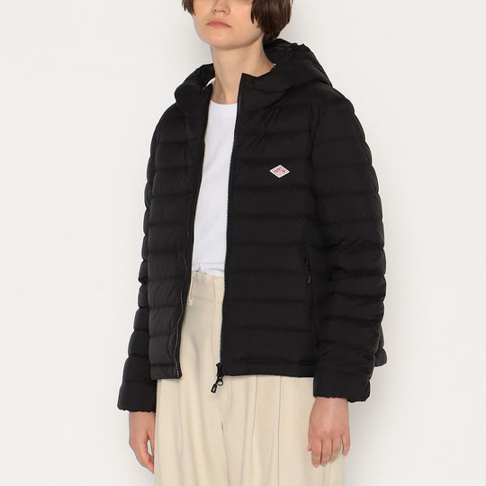 WOMEN'S NYLON TAFFETA MIDDLE DOWN HOODED JACKET