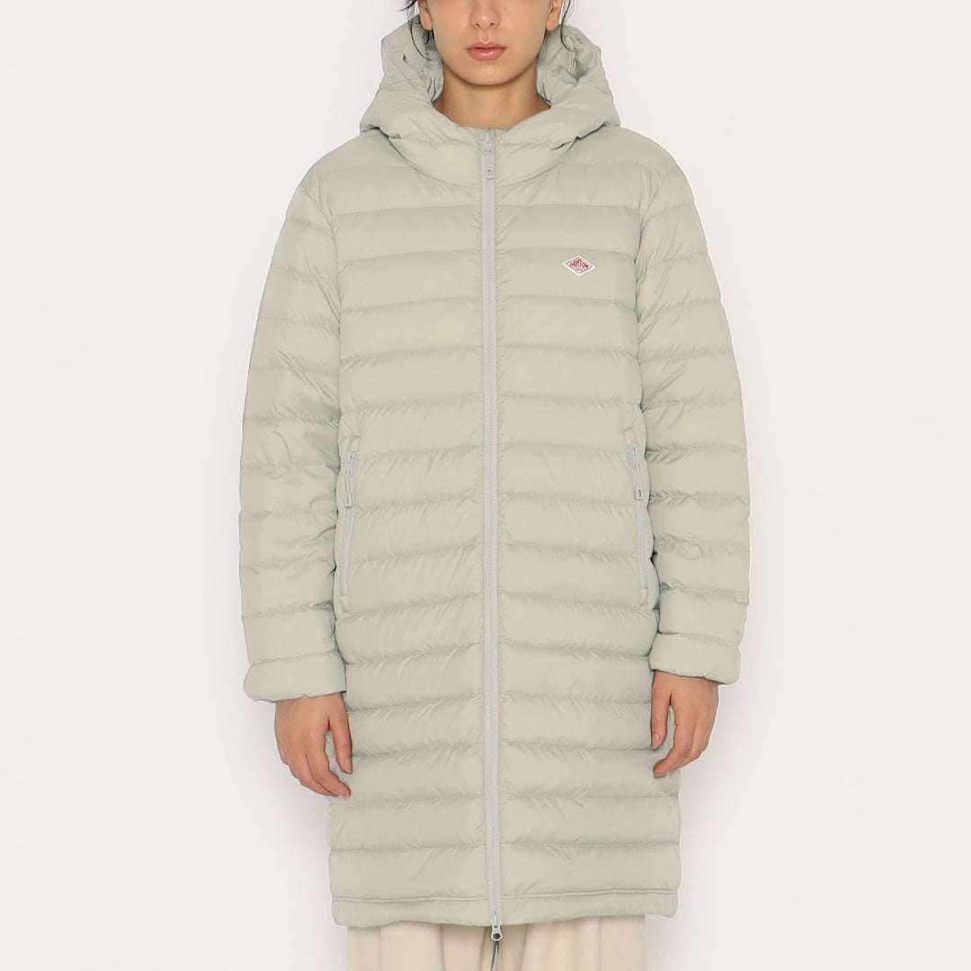 WOMEN'S NYLON TAFFETA MIDDLE DOWN HOODED COAT