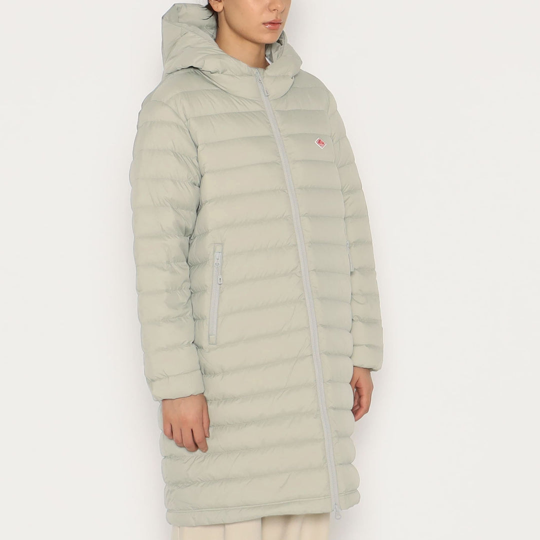 WOMEN'S NYLON TAFFETA MIDDLE DOWN HOODED COAT