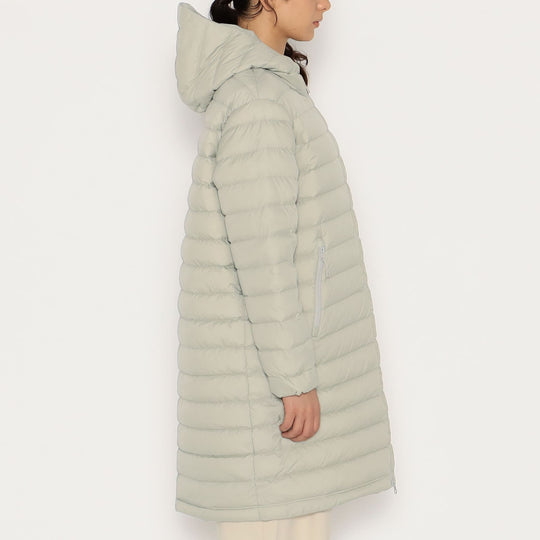 WOMEN'S NYLON TAFFETA MIDDLE DOWN HOODED COAT