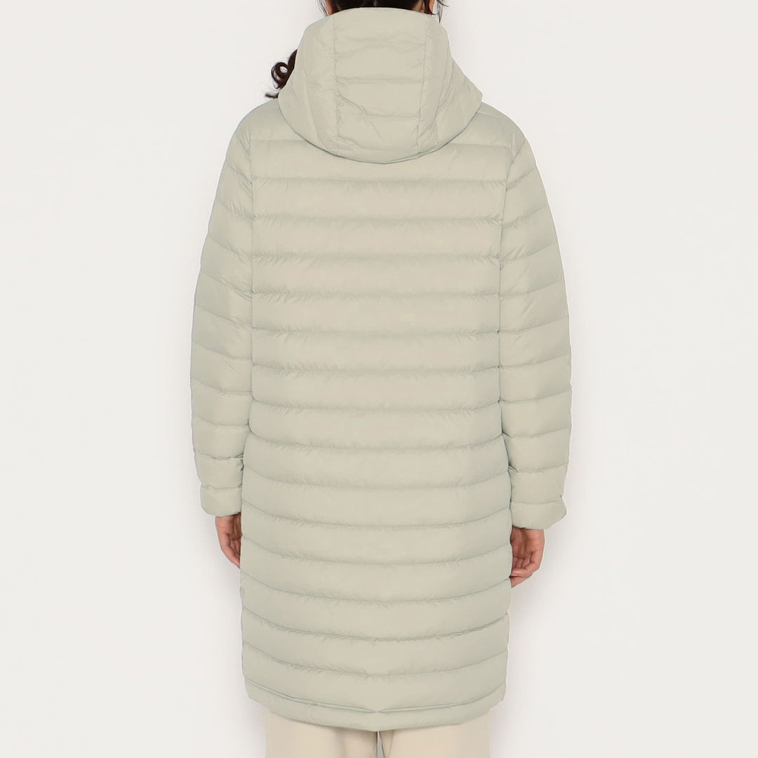 WOMEN'S NYLON TAFFETA MIDDLE DOWN HOODED COAT