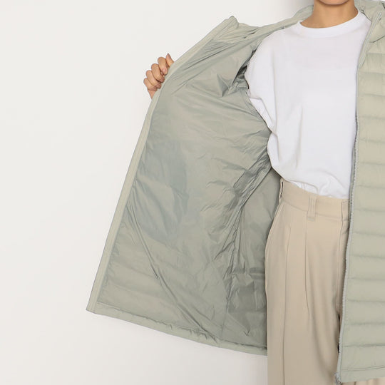 WOMEN'S NYLON TAFFETA MIDDLE DOWN HOODED COAT