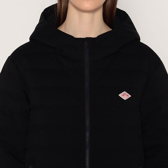 WOMEN'S WOOL LIKE POLYESTER MIDDLE DOWN HOODED COAT