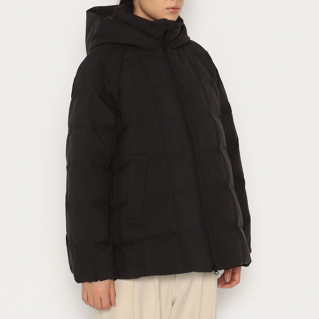 WOMEN'S WOOL LIKE POLYESTER SQUARE QUILTED DOWN JACKET