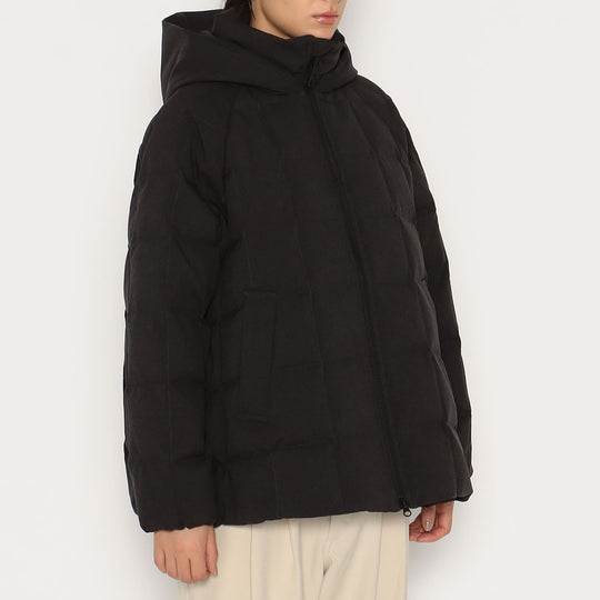 WOMEN'S WOOL LIKE POLYESTER SQUARE QUILTED DOWN JACKET