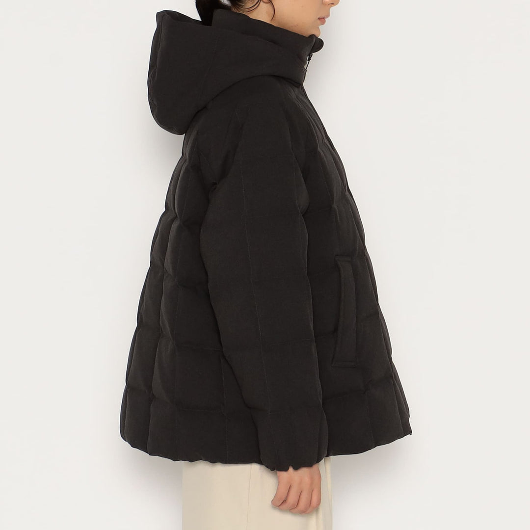 WOMEN'S WOOL LIKE POLYESTER SQUARE QUILTED DOWN JACKET