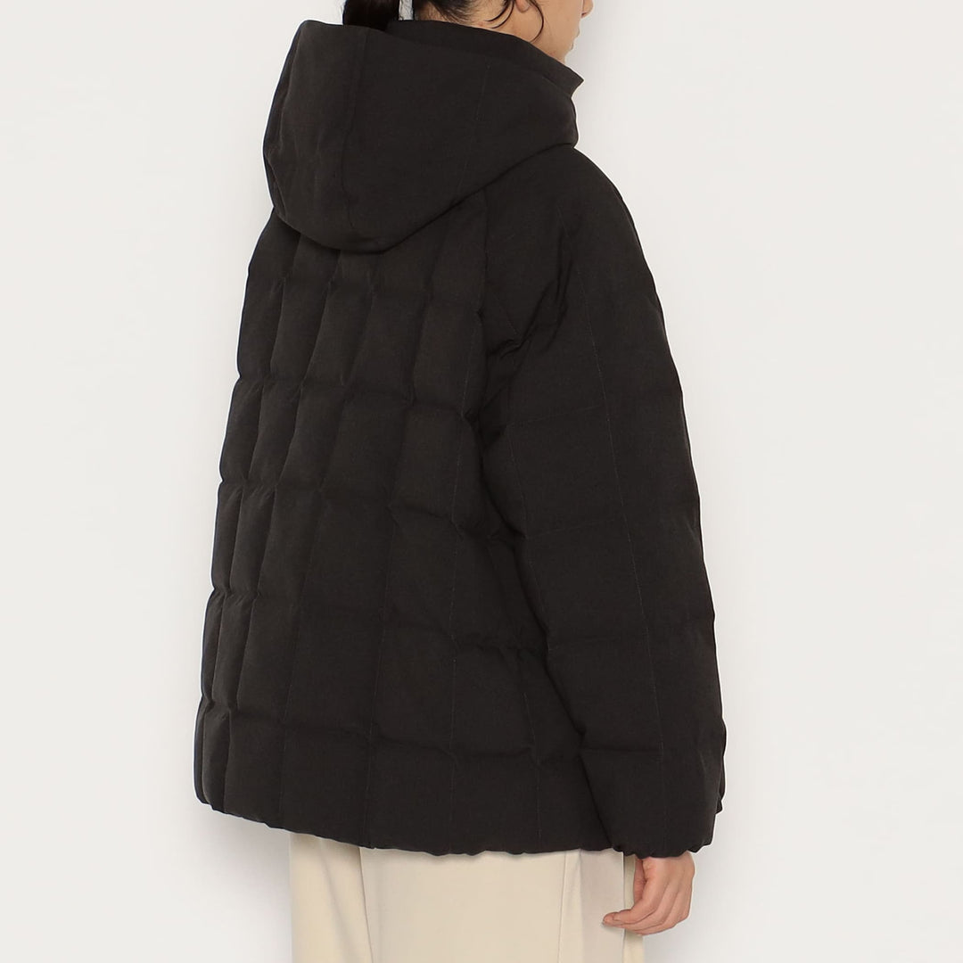 WOMEN'S WOOL LIKE POLYESTER SQUARE QUILTED DOWN JACKET