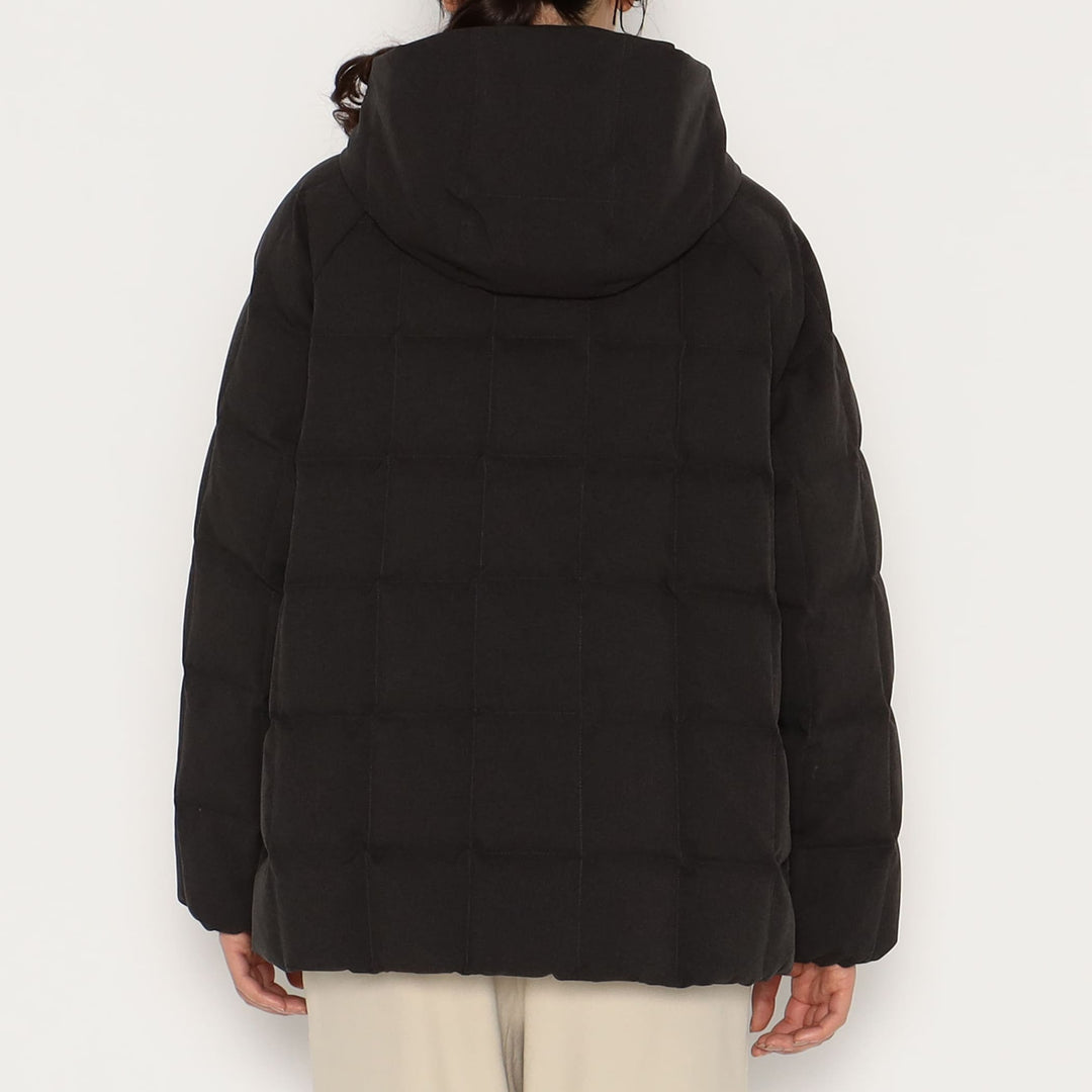 WOMEN'S WOOL LIKE POLYESTER SQUARE QUILTED DOWN JACKET