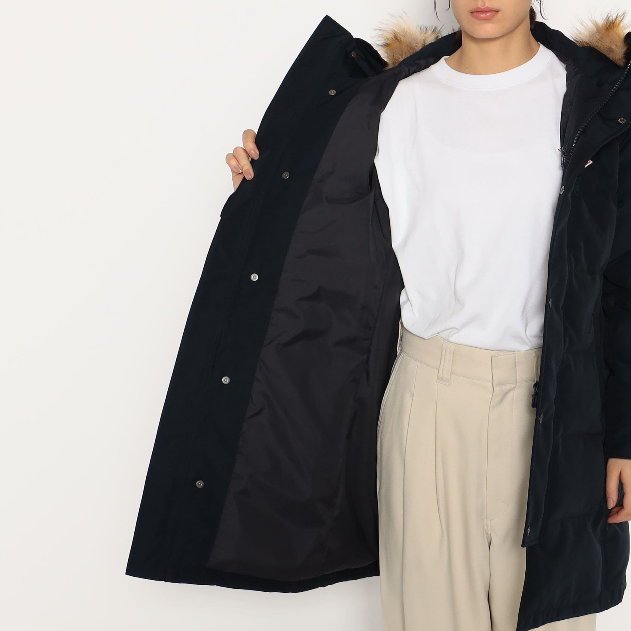 DANTON WOMEN'S FAUX FUR HOODED DOWN COAT