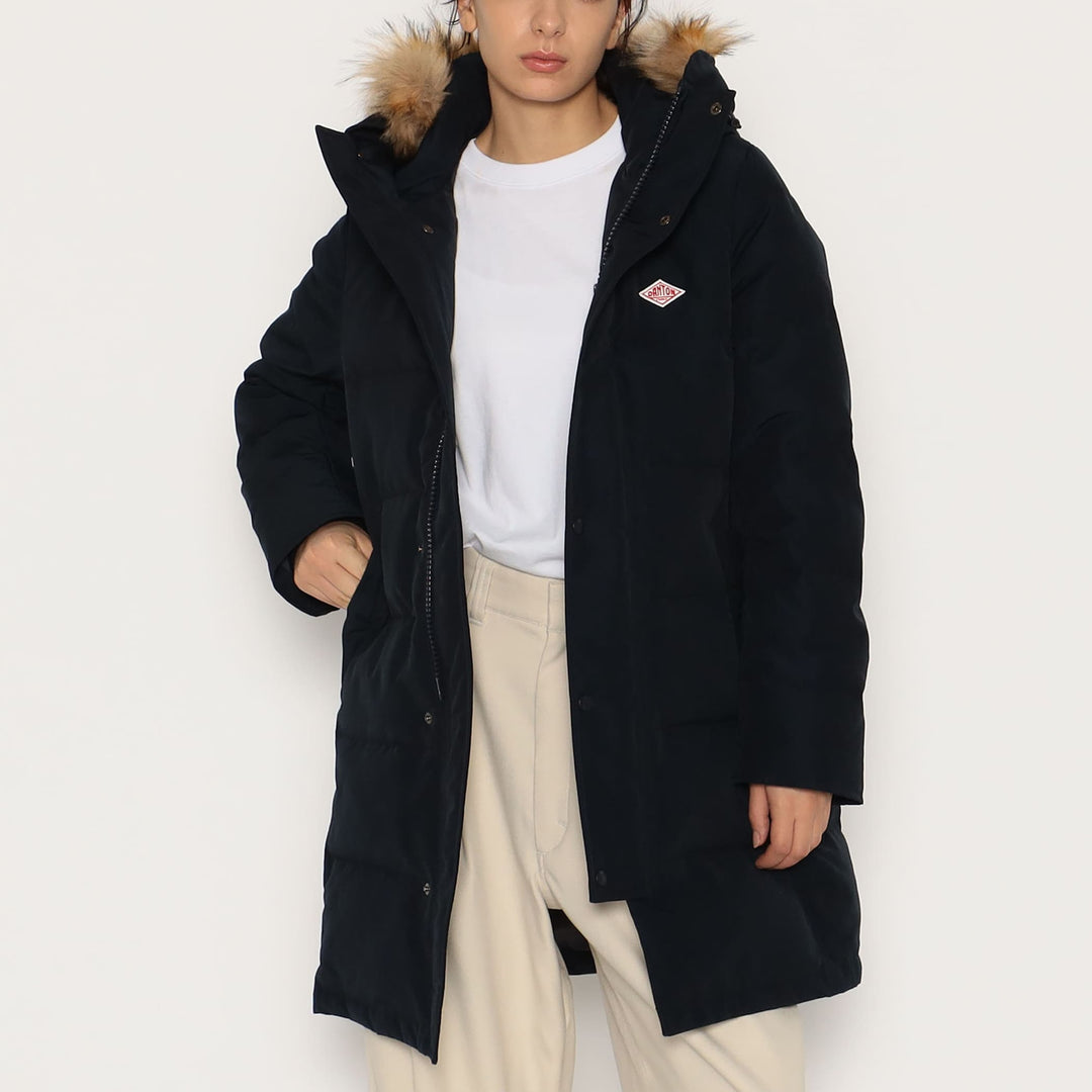 WOMEN'S FAUX FUR HOODED DOWN COAT