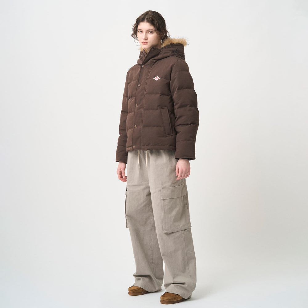 WOMEN'S FAUX FUR HOODED DOWN JACKET