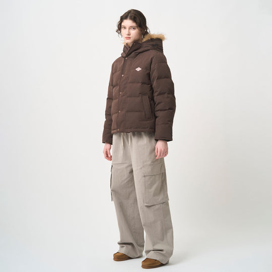 WOMEN'S FAUX FUR HOODED DOWN JACKET