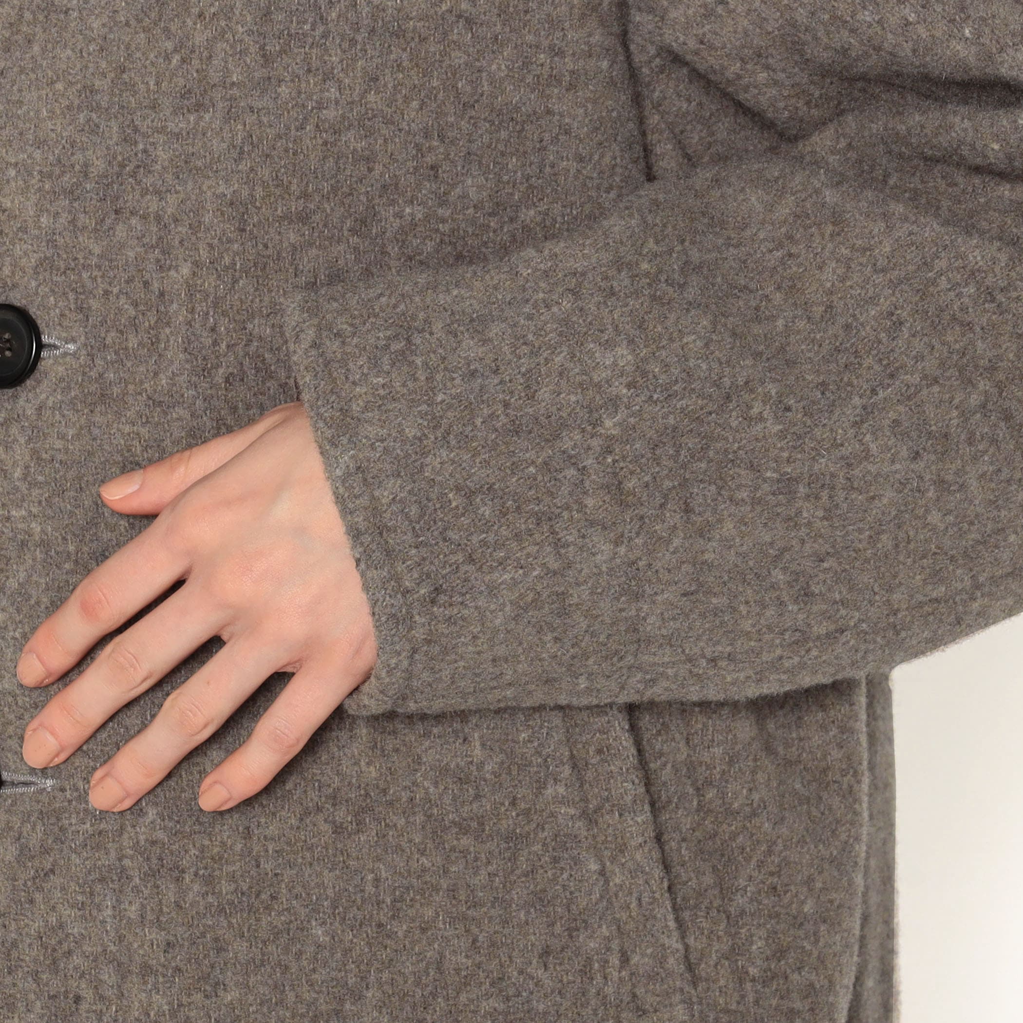 DANTON WOMEN'S WOOL PILE ROUND COLLAR JACKET