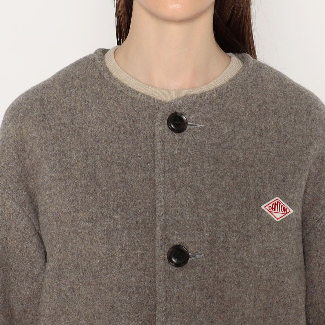 WOMEN'S WOOL LIGHT PILE COLLARLESS JACKET