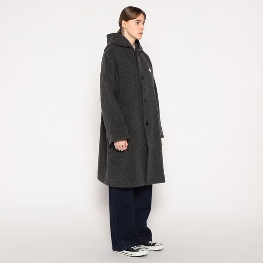 WOMEN'S WOOL LIGHT PILE HOODED COAT