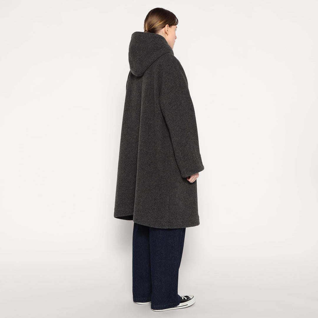 WOMEN'S WOOL LIGHT PILE HOODED COAT