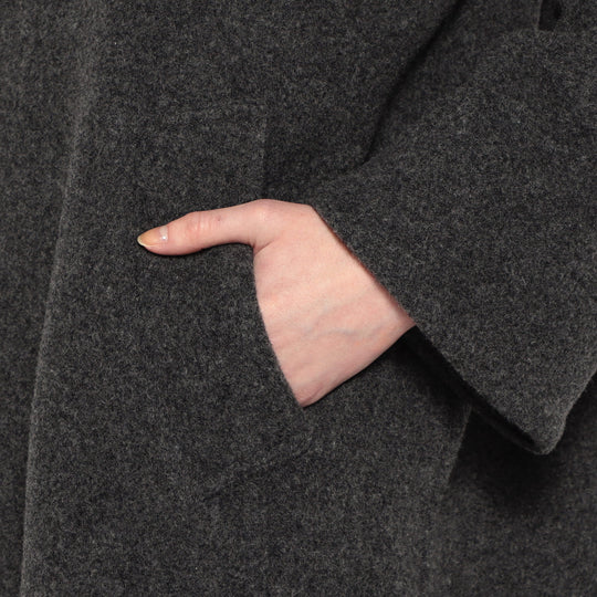 WOMEN'S WOOL LIGHT PILE HOODED COAT