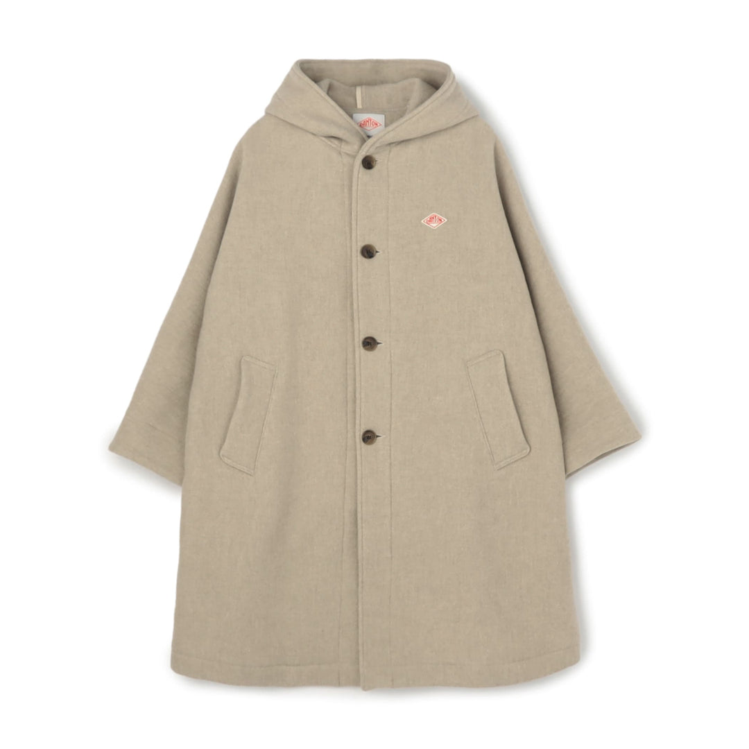 WOMEN'S WOOL LIGHT PILE HOODED COAT