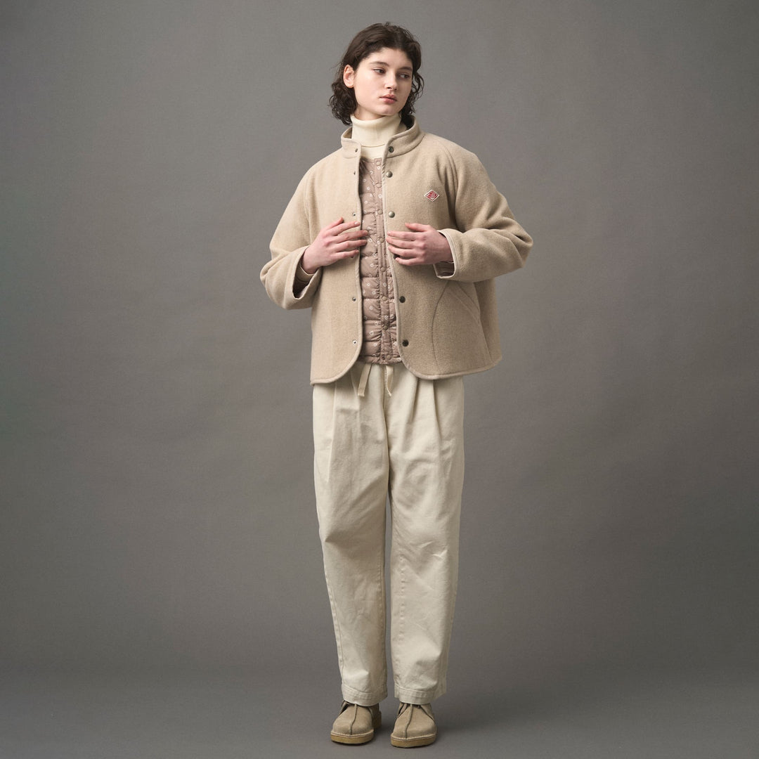 WOMEN'S WOOL LIGHT PILE STANDCOLLAR JACKET