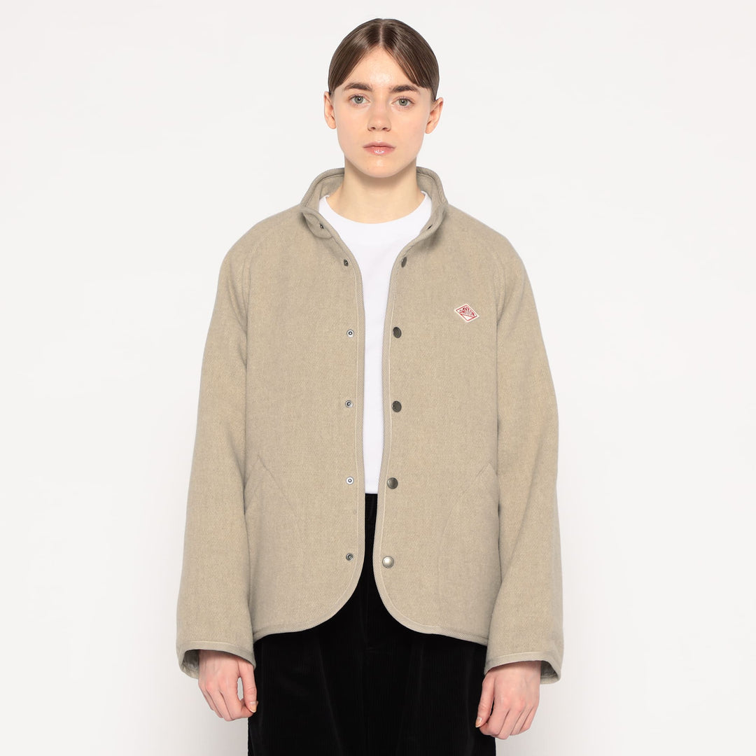 WOMEN'S WOOL LIGHT PILE STANDCOLLAR JACKET