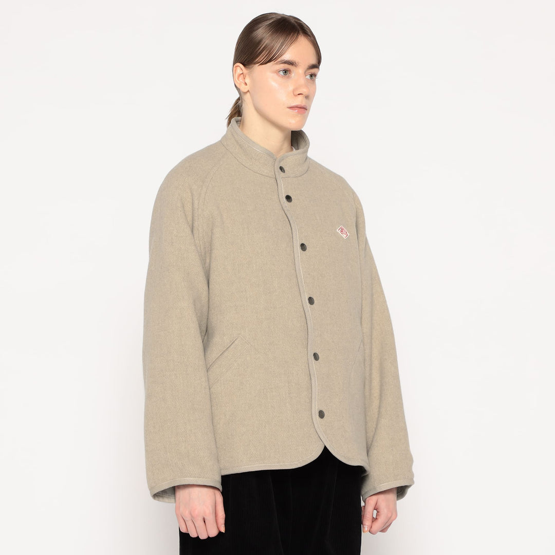 WOMEN'S WOOL LIGHT PILE STANDCOLLAR JACKET