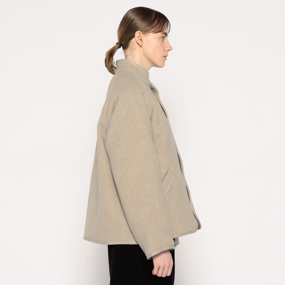 WOMEN'S WOOL LIGHT PILE STANDCOLLAR JACKET