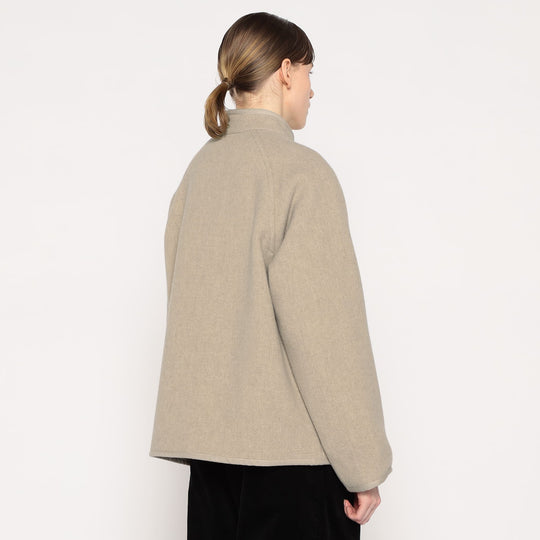 WOMEN'S WOOL LIGHT PILE STANDCOLLAR JACKET