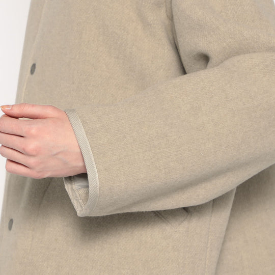 WOMEN'S WOOL LIGHT PILE STANDCOLLAR JACKET