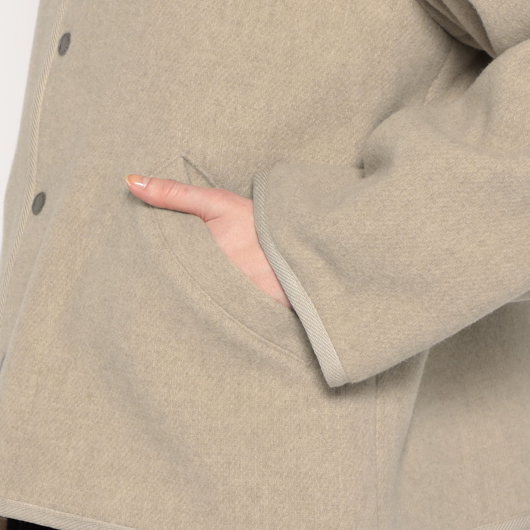 WOMEN'S WOOL LIGHT PILE STANDCOLLAR JACKET