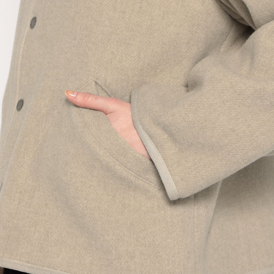 WOMEN'S WOOL LIGHT PILE STANDCOLLAR JACKET