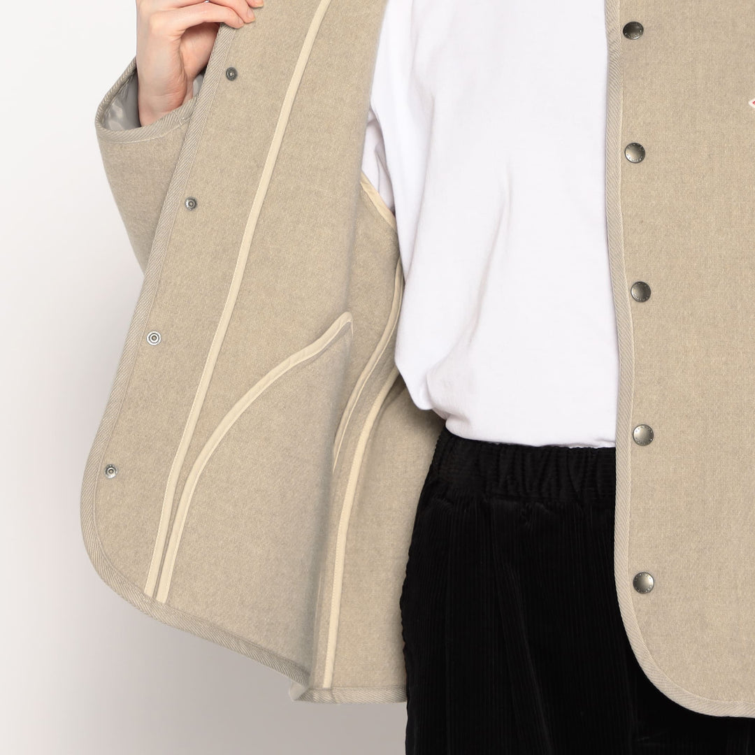 WOMEN'S WOOL LIGHT PILE STANDCOLLAR JACKET