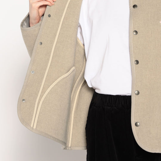 WOMEN'S WOOL LIGHT PILE STANDCOLLAR JACKET