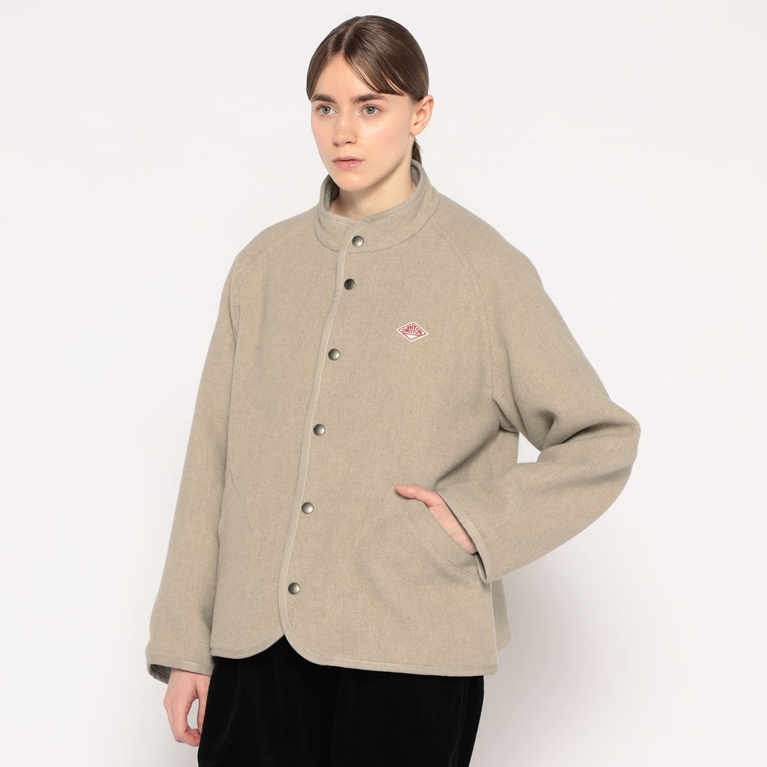 WOMEN'S WOOL LIGHT PILE STANDCOLLAR JACKET